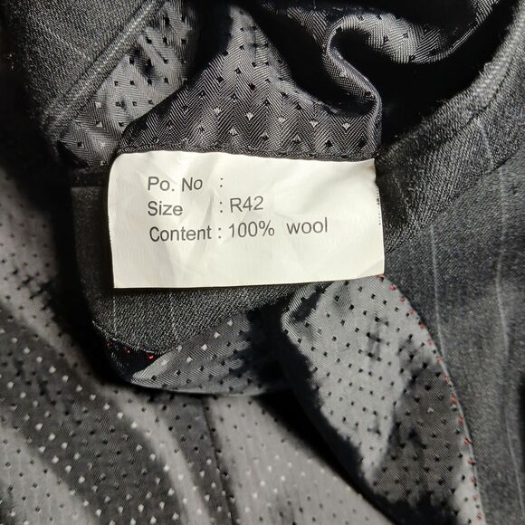 Gianco Polo Blazer Men 42R Black 3 Button Suit Preppy Super 140s Wool Sport Coat - Picture 4 of 14